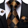 Classic Men's Silk Tie & Handkerchief Set - Multiple Color Schemes