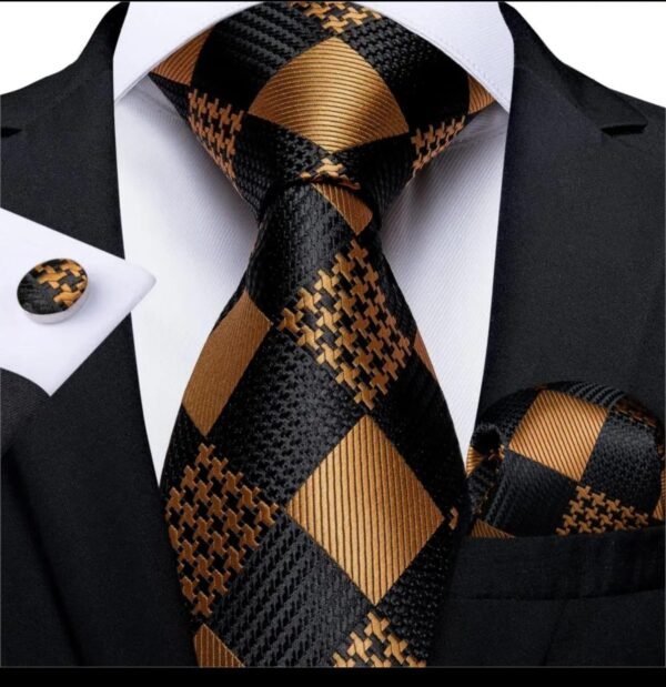 Classic Men's Silk Tie & Handkerchief Set - Multiple Color Schemes