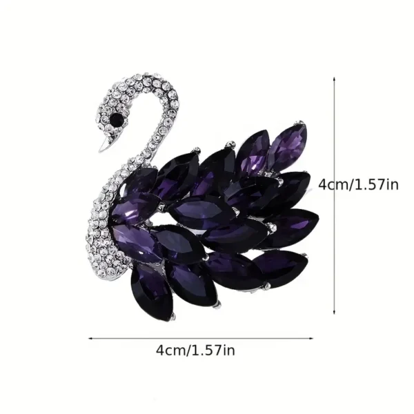 Elegant Crystal Swan Brooch for Women and Girls - Sparkling Rhinestone Animal Pin - Image 6