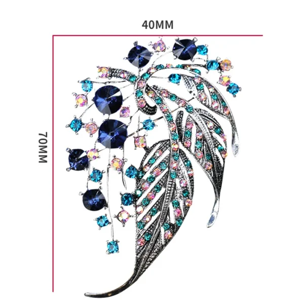 Big Water Drop Rainbow Crystal Moon Brooches Fashion Luxury Elegant Alloy Brooch Lady Party Pins Birthday Gifts - Image 5
