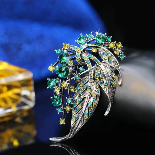 Big Water Drop Rainbow Crystal Moon Brooches Fashion Luxury Elegant Alloy Brooch Lady Party Pins Birthday Gifts - Image 2