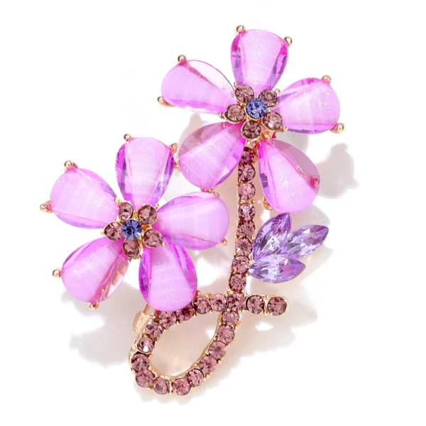 CINDY XIANG Beautiful Flower Brooches For Women Transparant Elegant Summer Fashion Jewelry 2 Colors Available