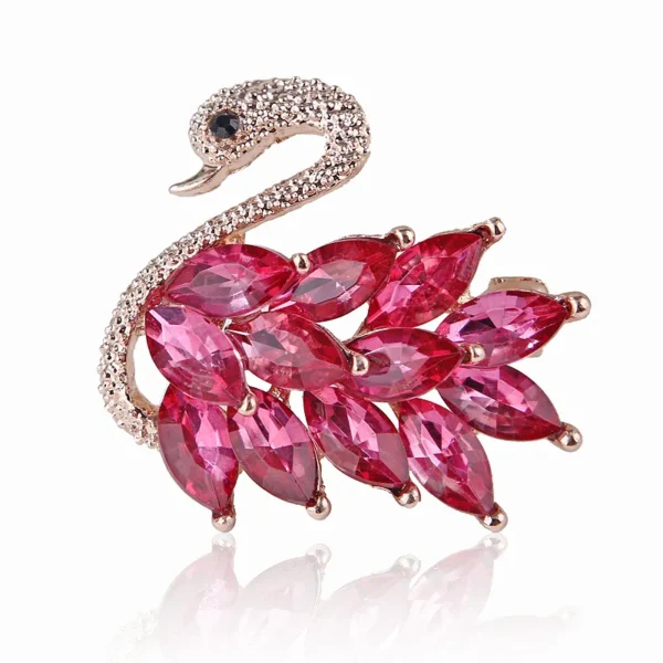 Elegant Crystal Swan Brooch for Women and Girls - Sparkling Rhinestone Animal Pin - Image 4