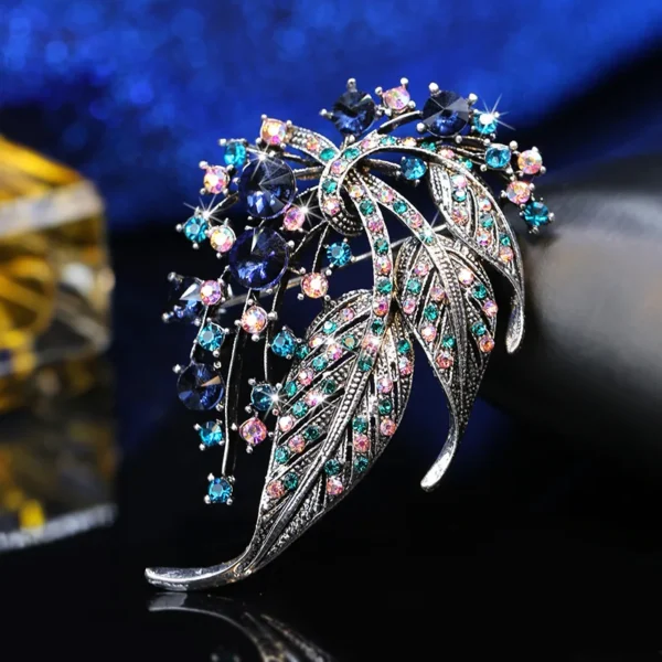 Big Water Drop Rainbow Crystal Moon Brooches Fashion Luxury Elegant Alloy Brooch Lady Party Pins Birthday Gifts - Image 3