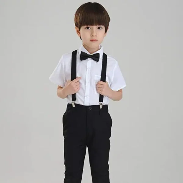 Kids Suspenders Bow Tie Set Boy Girl Retro Adjustable Suspenders Children Baby Braces Clip-on Trousers Wedding Ties Accessories - Image 2